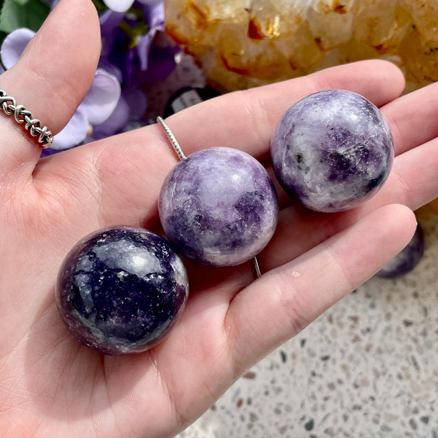 Lepidolite Sphere - 3cm Lepidolite Sphere - 3cm